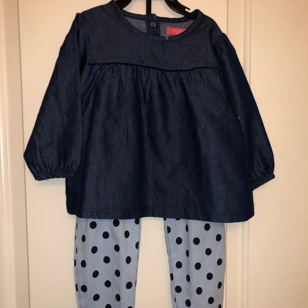 2piece set girls polka dot Jean set